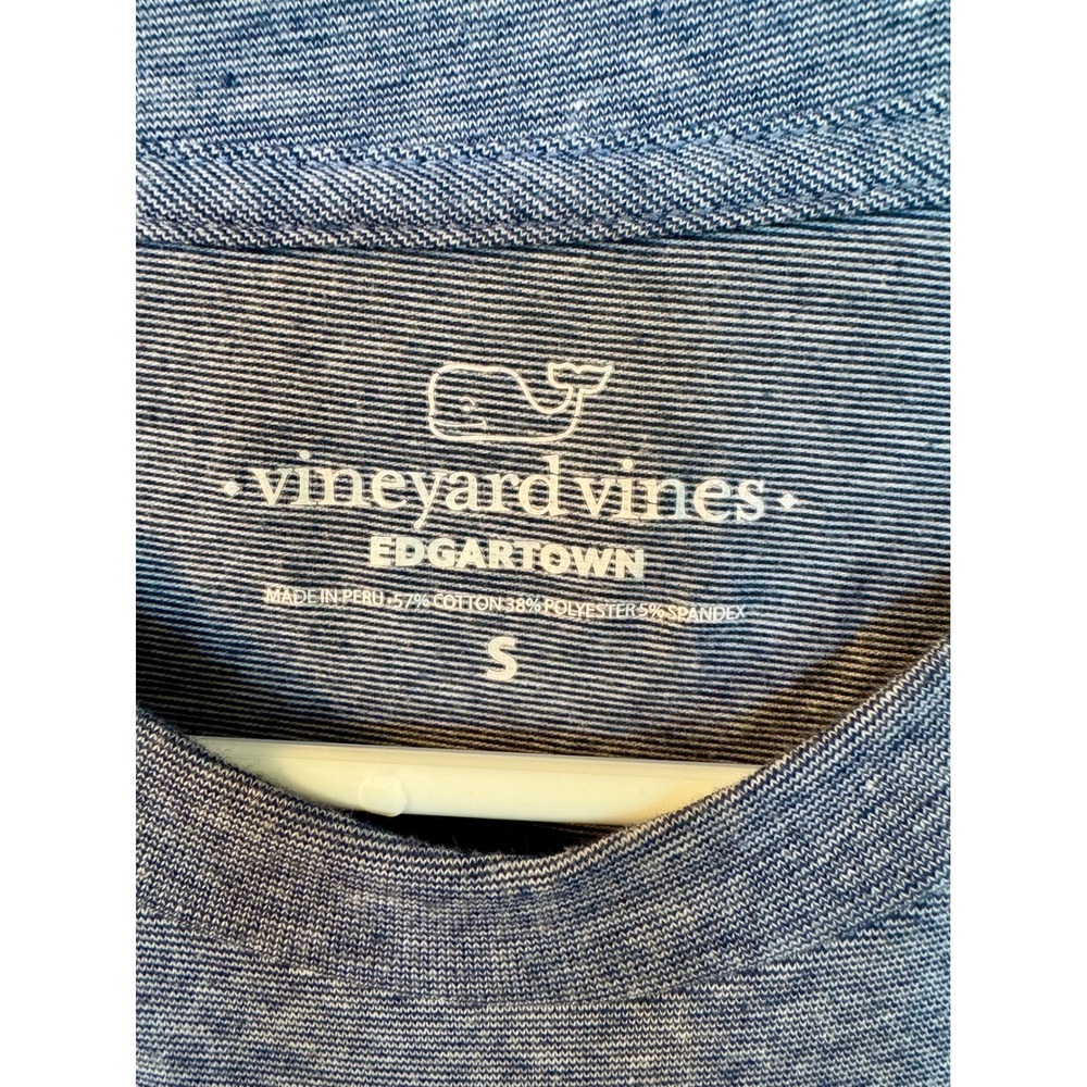 Vineyard Vines Mens Edgartown Long Sleeve Pocket T-Shirt Blue Heather Small